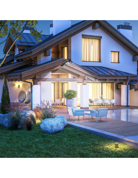 Lampada Solare Faro da Parete PP-902T Sensore Movimento Controllo Remoto 43 LED