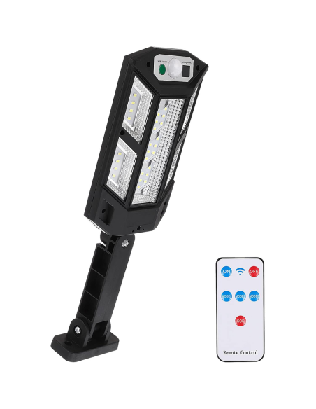 Lampada Solare Faro da Parete PP-902T Sensore Movimento Controllo Remoto 43 LED
