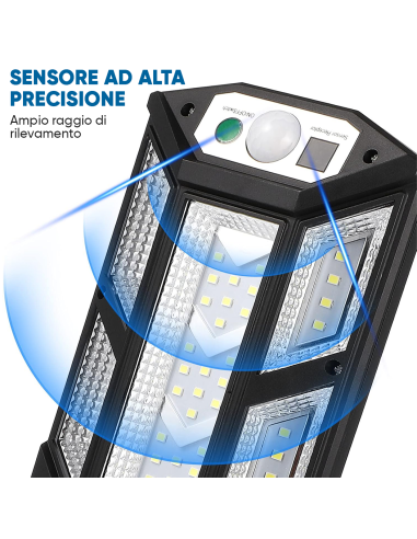 Lampada Solare Faro da Parete PP-902T Sensore...