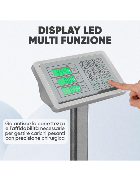 Bilancia Industriale 300kg Professionale ad Alta Precisione con Display LED