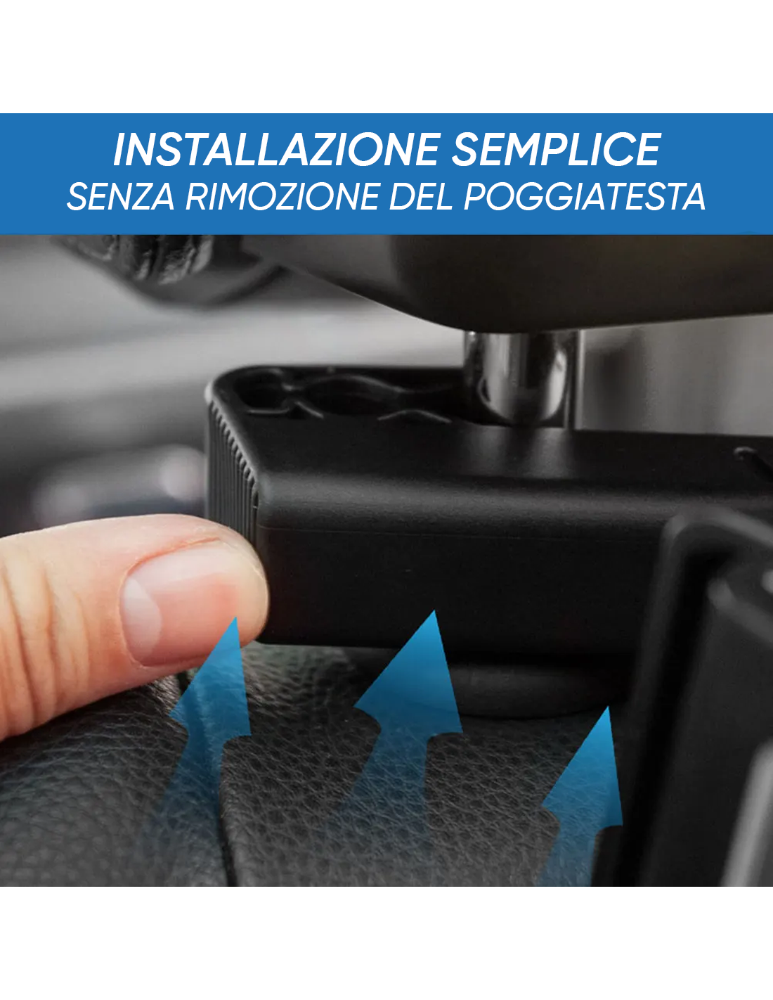 EUYKQNOI Supporto Auto Per Sedile Posteriore – Morsetto Regolabile Per Poggiatesta, Adatto A 4-11 Pollici, Rotazione 360° Rosso