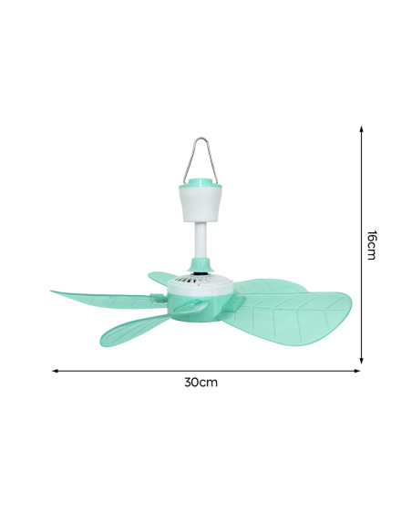 Mini Ventilatore da Soffitto Silenzioso Portatile con Gancio 6 Pale con Presa EU