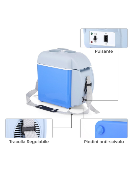 Frigo Portatile 079054 per Auto e Camping 2 in 1 Caldo e Freddo 7,5 Litri da 12V