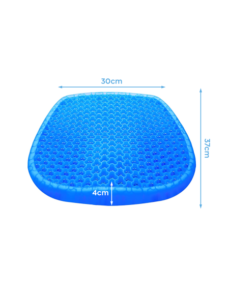 Set 2 Cuscini Gel Traspirante Antidecubito per Sedute Prolungate 37x30x4cm