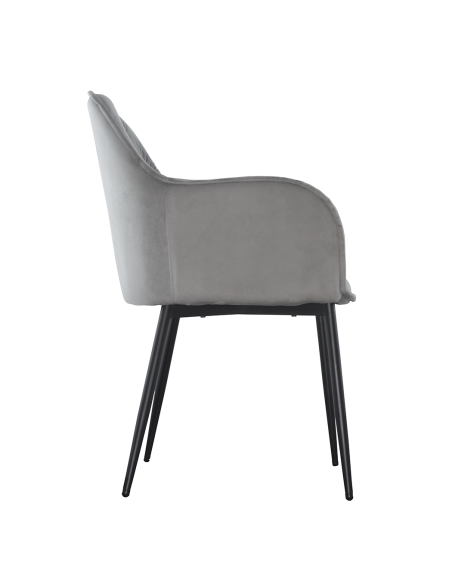 Set 2 Poltrone in Velluto QUEEN Retrò Struttura Nera con Schienale Imbottito