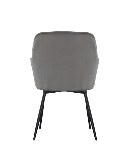 Set 2 Poltrone in Velluto QUEEN Retrò Struttura Nera con Schienale Imbottito