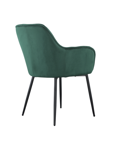 Set 2 Poltrone in Velluto QUEEN Retrò Struttura Nera con Schienale Imbottito