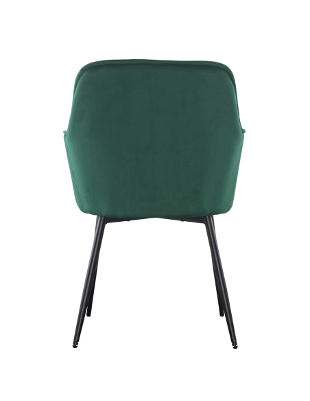 Set 2 Poltrone in Velluto QUEEN Retrò Struttura Nera con Schienale Imbottito