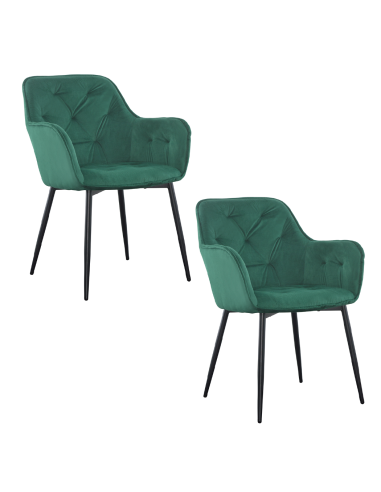 Set 2 Poltrone in Velluto QUEEN Retrò Struttura...