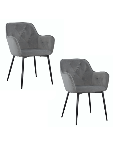 Set 2 Poltrone in Velluto QUEEN Retrò Struttura...