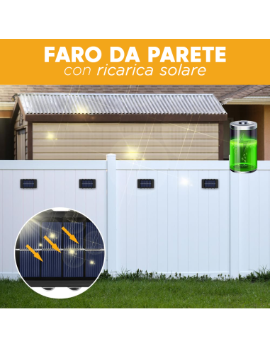 Lampada da Parete ad Energia Solare 8 LED...