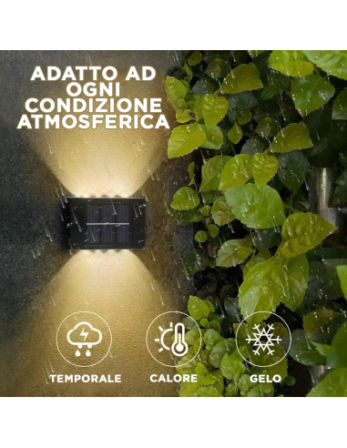 2pz Lampada da Parete ad Energia Solare 8 LED...