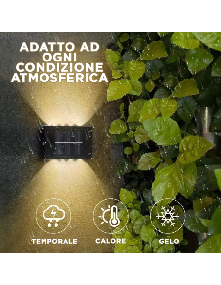 4pz Lampada da Parete ad Energia Solare 8 LED Applique Impermeabile 2700K