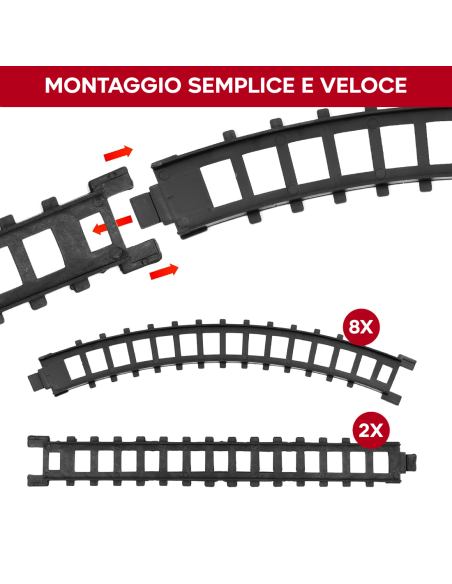 Trenino di Natale 13pz Treno Natalizio a Batteria con Luci Suoni e Movimento