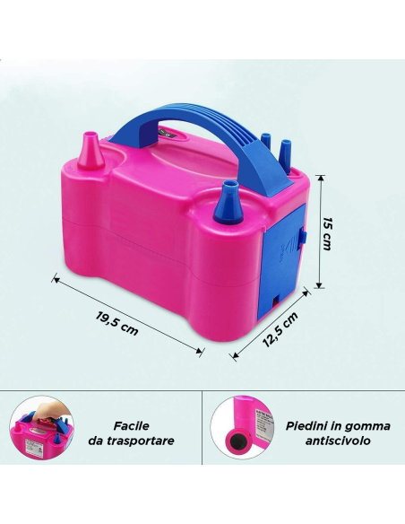 Gonfiatore per Palloncini Elettrico Pompa per Feste con Due Modalità Portatile