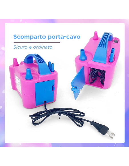 Gonfiatore per Palloncini Elettrico Pompa per Feste con Due Modalità Portatile