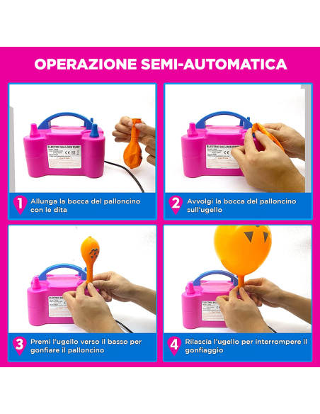 Gonfiatore per Palloncini Elettrico Pompa per Feste con Due Modalità Portatile