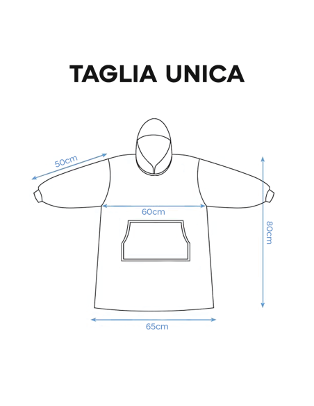 Felpa Plaid con Cappuccio Oversize Mantella con Maniche Unisex Taglia Unica