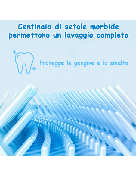 Spazzolino Elettrico Denti Bambini Morbido in Silicone a Forma di U Pulizia 360°