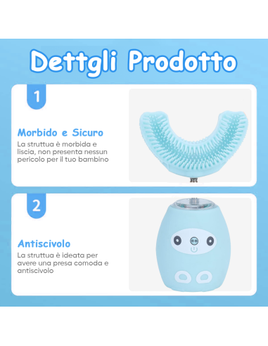 Spazzolino Elettrico Denti Bambini Morbido in...
