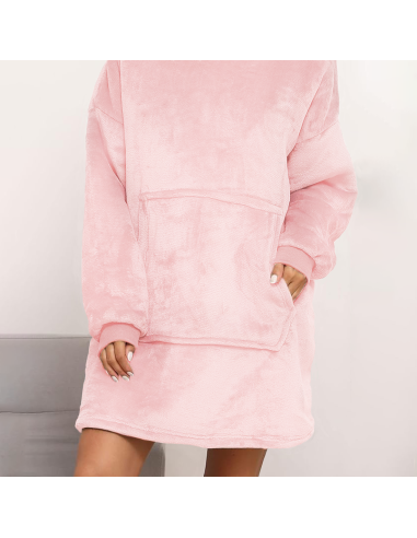 Felpa Plaid con Cappuccio Oversize Mantella con...
