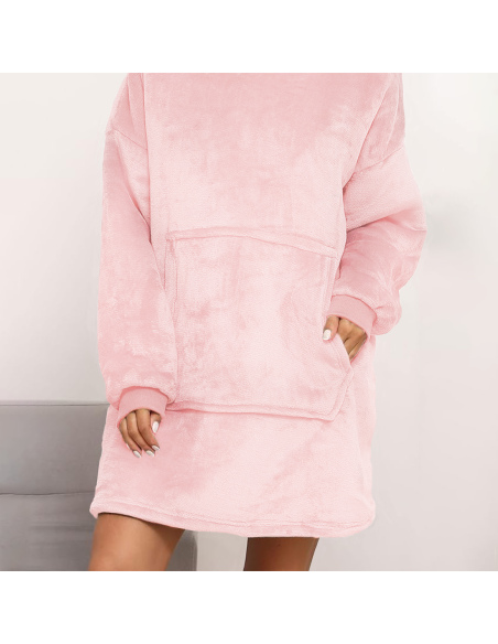 Felpa Plaid con Cappuccio Oversize Mantella con Maniche Unisex Taglia Unica
