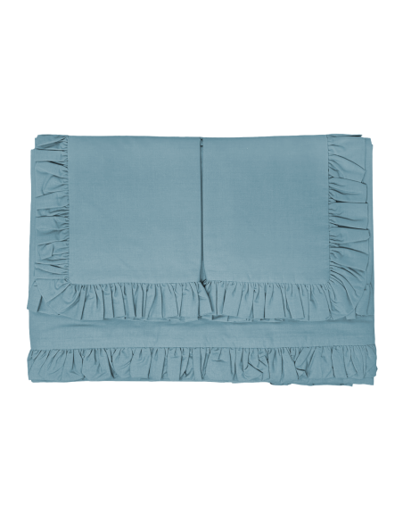 Completo per Letto Matrimoniale con Volant Due Lenzuola e Due Federe con Rouche