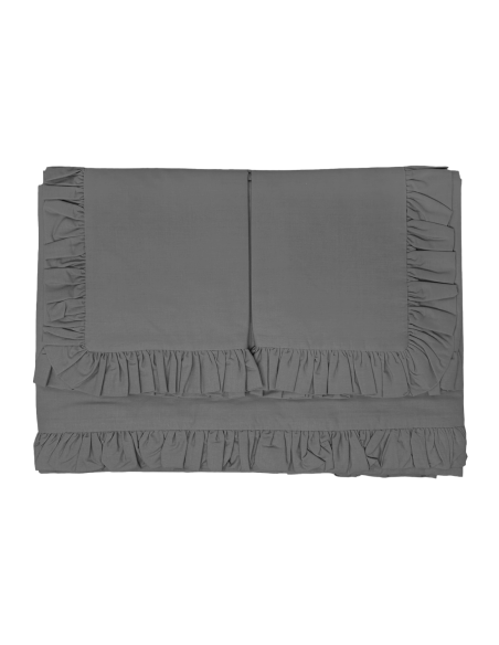 Completo per Letto Matrimoniale con Volant Due Lenzuola e Due Federe con Rouche