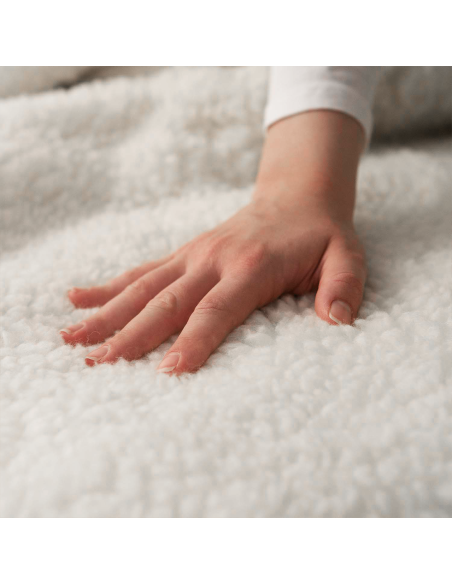 Topper per Materasso Matrimoniale LOLA Coprimaterasso Effetto Lana 180x200cm