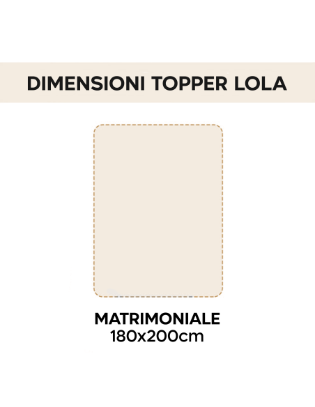 Topper per Materasso Matrimoniale LOLA Coprimaterasso Effetto Lana 180x200cm