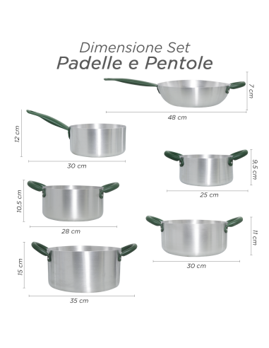 Batteria di Pentole in Alluminio da 12 Pezzi...