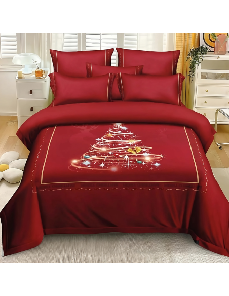 Trapunta Matrimoniale in Velluto Stampa Digitale di Natale Piumone Invernale