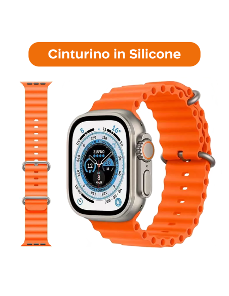 Smartwatch Ultra 49mm 7 Cinturini Notifiche Chiamate e App iOS e Android 7 in 1