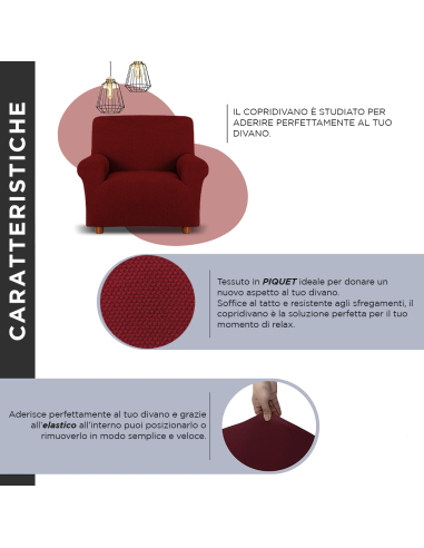 Copri Poltrona 1 Posto con Elastico Tinta Unita...