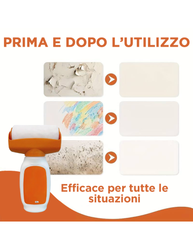 Rullo con Pittura per Parete 500g Bianco 2 in 1...