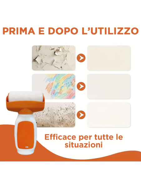 Rullo con Pittura per Parete 500g Bianco 2 in 1 per Ritocco Vernice ad Acqua