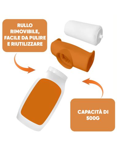 Rullo con Pittura per Parete 500g Bianco 2 in 1...