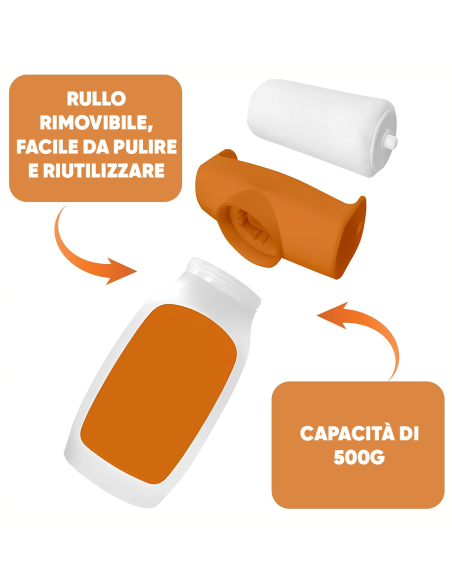 Rullo con Pittura per Parete 500g Bianco 2 in 1 per Ritocco Vernice ad Acqua