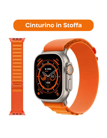 Smartwatch Ultra 49mm 7 Cinturini Notifiche Chiamate e App iOS e Android 7 in 1