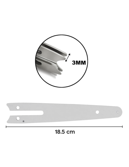 Barra da 6 Pollici in Acciaio Ricambio per Mini Motosega Elettrica a Batteria 6"