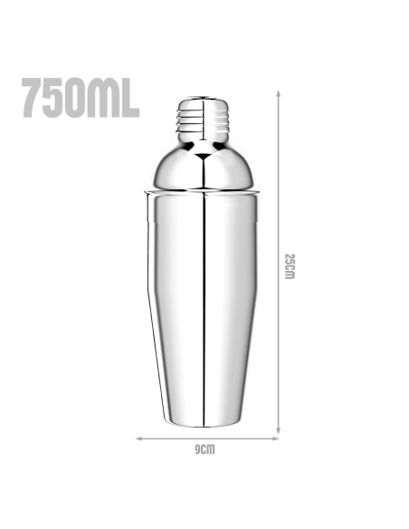 Set per Cocktail 8 Pezzi Shaker in Acciaio 750ml Kit da Barman Professionale