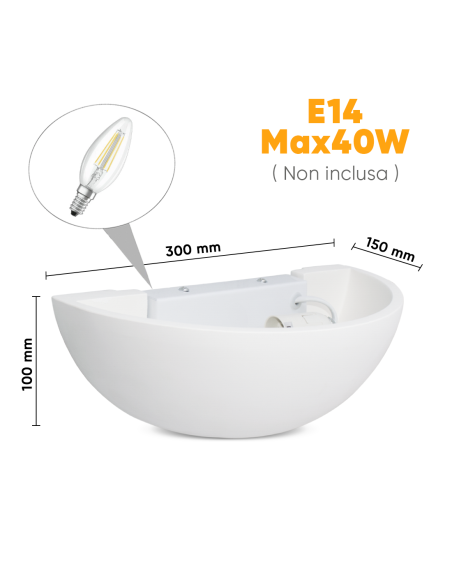 Applique Gesso Plafoniera da Parete GS-5048 Attacco E14 Doppia Emissione di Luce