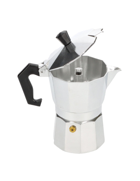 Moka Caffettiera Classica 3 Tazze Caffè Express Alluminio Manico Anti Scottatura