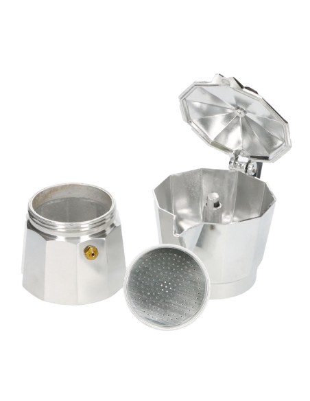 Moka Caffettiera Classica 3 Tazze Caffè Express Alluminio Manico Anti Scottatura