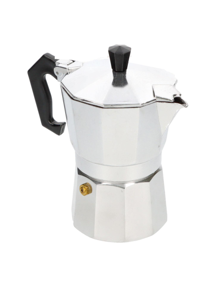 Moka Caffettiera Classica 3 Tazze Caffè Express Alluminio Manico Anti Scottatura