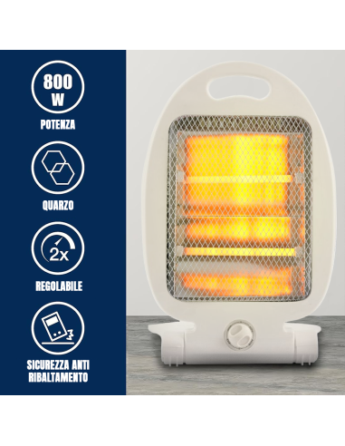 QH-90D Stufa al quarzo JCF 800 Watt 2 elementi...