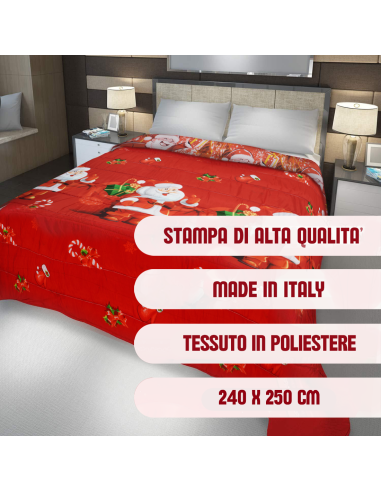 Trapunta Natalizia Matrimoniale Double Face...