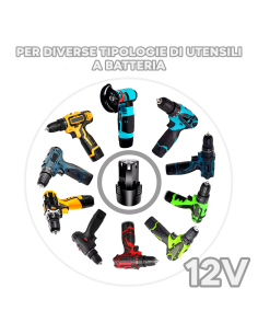 Batteria a Litio 12V Cilindrica Ricaricabile per Trapano... 2