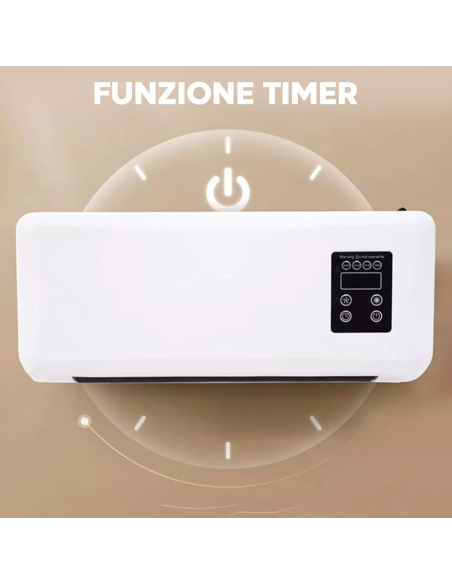 Stufa Elettrica da Parete 2200W Riscaldatore a Muro Scalda Bagno con Telecomando