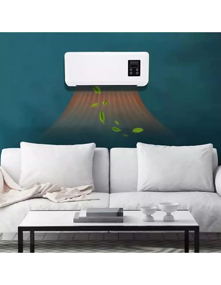 Stufa Elettrica da Parete 2200W Riscaldatore a Muro Scalda Bagno con Telecomando